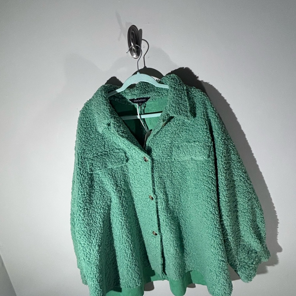 DAVI & DANI Mint Teddy Jacket - Picture 3 of 12